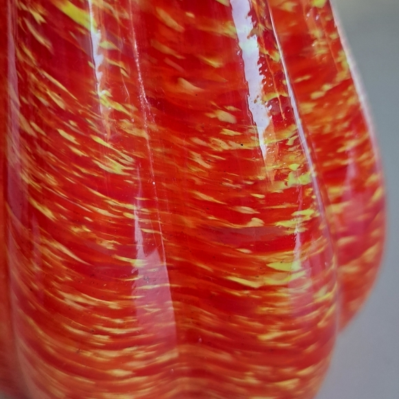 Handcrafted Glass Art Sculpture in Fiery Orange, Red, Yellow - Picture 3 of 3